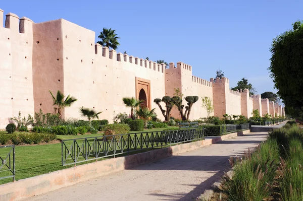 Wand des Marrakesch-Wand von Marrakesch Stockfoto